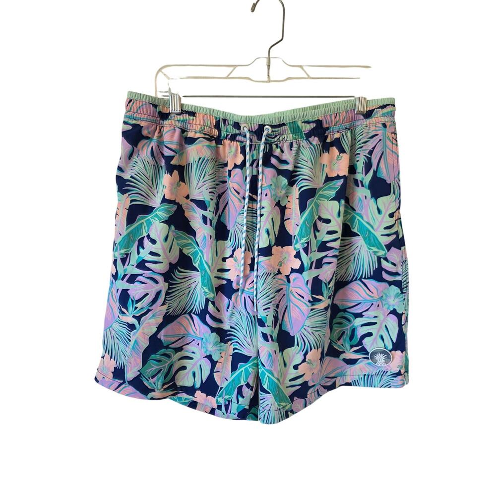 Chubbies Men's Stretch Swim Trunks 7" The Night Faunas Palm Print Size XL